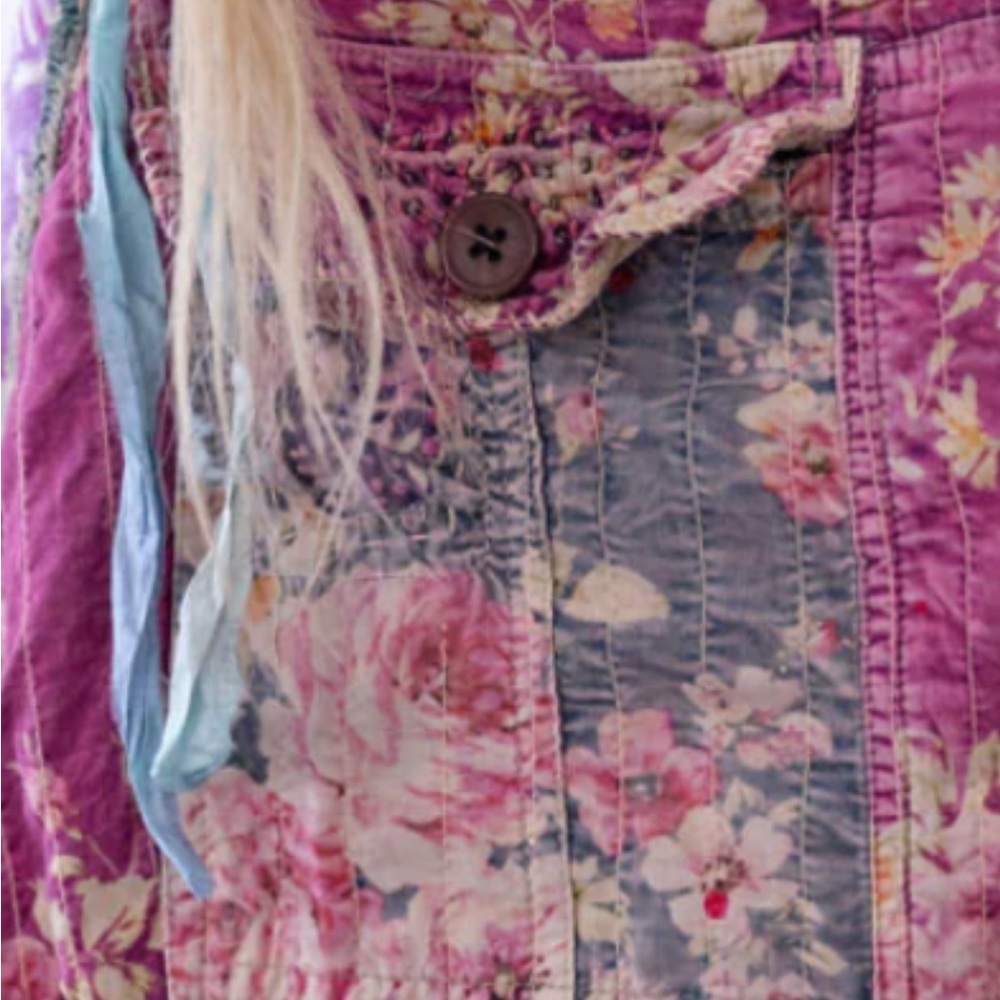 Magnolia Pearl Patchwork Overalls in Pink and Blue Gently worn. A must have!! - Picture 16 of 16